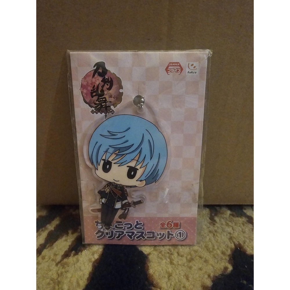 FuRyu Touken Ranbu Online Anime Blue Chibi Acrylic Keychain Mascot AMU-PRZ7035